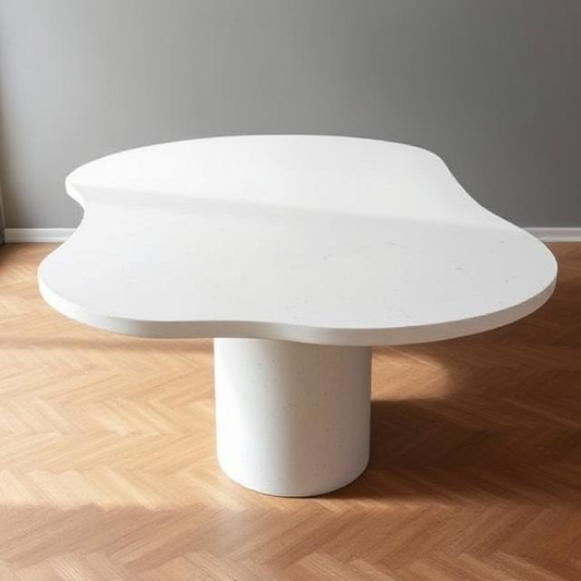 Aurea Off White Micro Concrete Dining Table