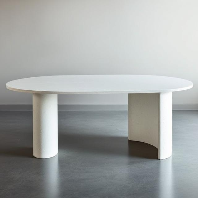 Dune Off White Micro Concrete Dining Table