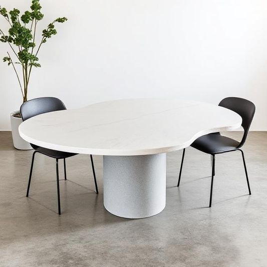 Equinox Off White Micro Concrete Dining Table