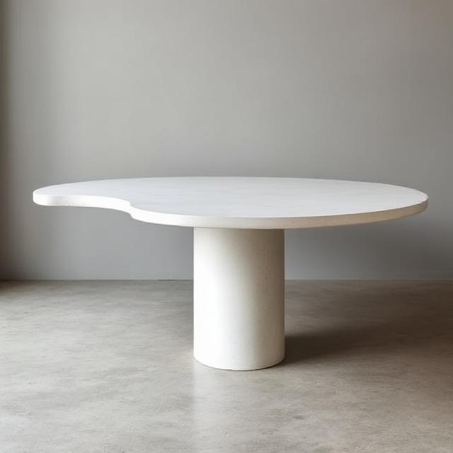 Ferro Off White Micro Concrete Dining Table