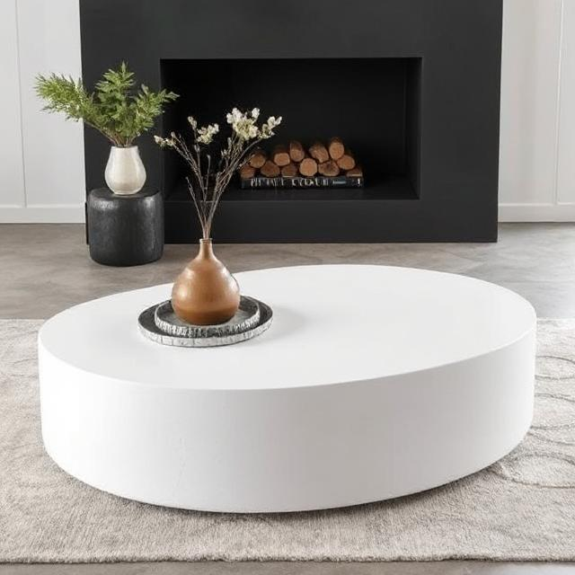 Haven Off White Micro Concrete Coffee Table