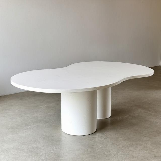 Ligna Off White Micro Concrete Dining Table