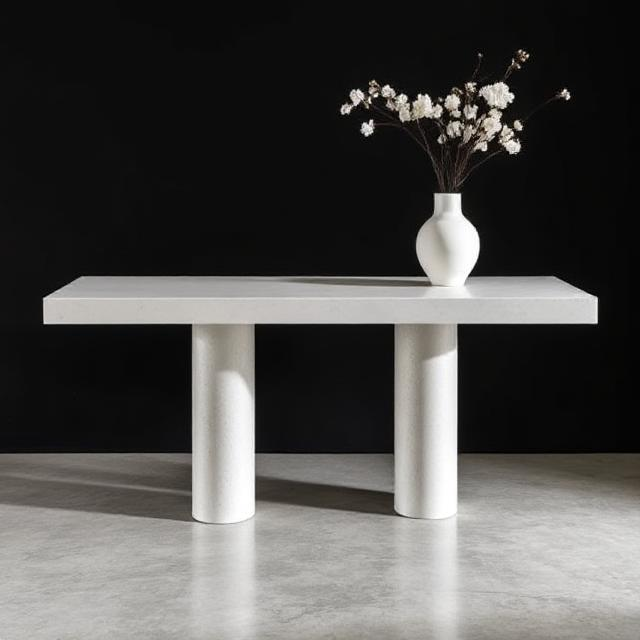 Lume Off White Micro Concrete Console