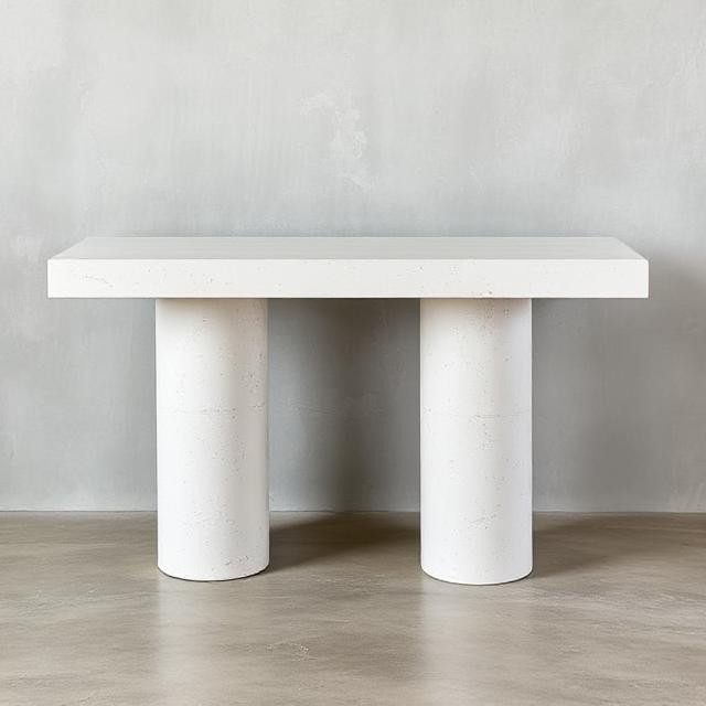 Lume Off White Micro Concrete Console