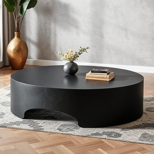 Rohen Black Micro Concrete Coffee Table