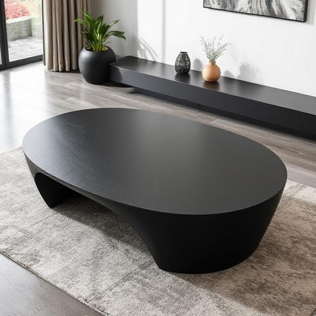 Vailo Black Micro Concrete Coffee Table