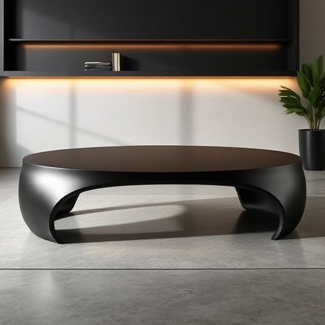 Vailo Black Micro Concrete Coffee Table