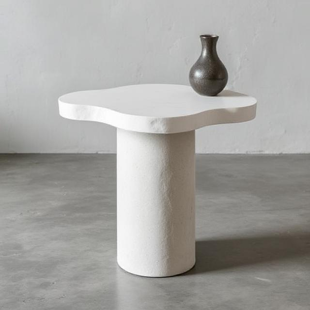 Vault Off White Micro Concrete Side Table