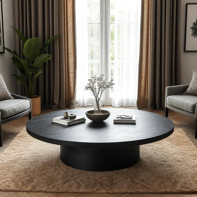 Veyron Black Micro Concrete Coffee Table