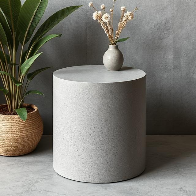 Zale Gray Micro Concrete Side Table