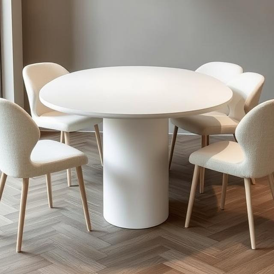 Zenith Off White Micro Concrete Dining Table