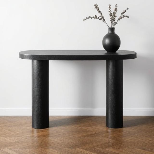 Zephyr Black Micro Concrete Console